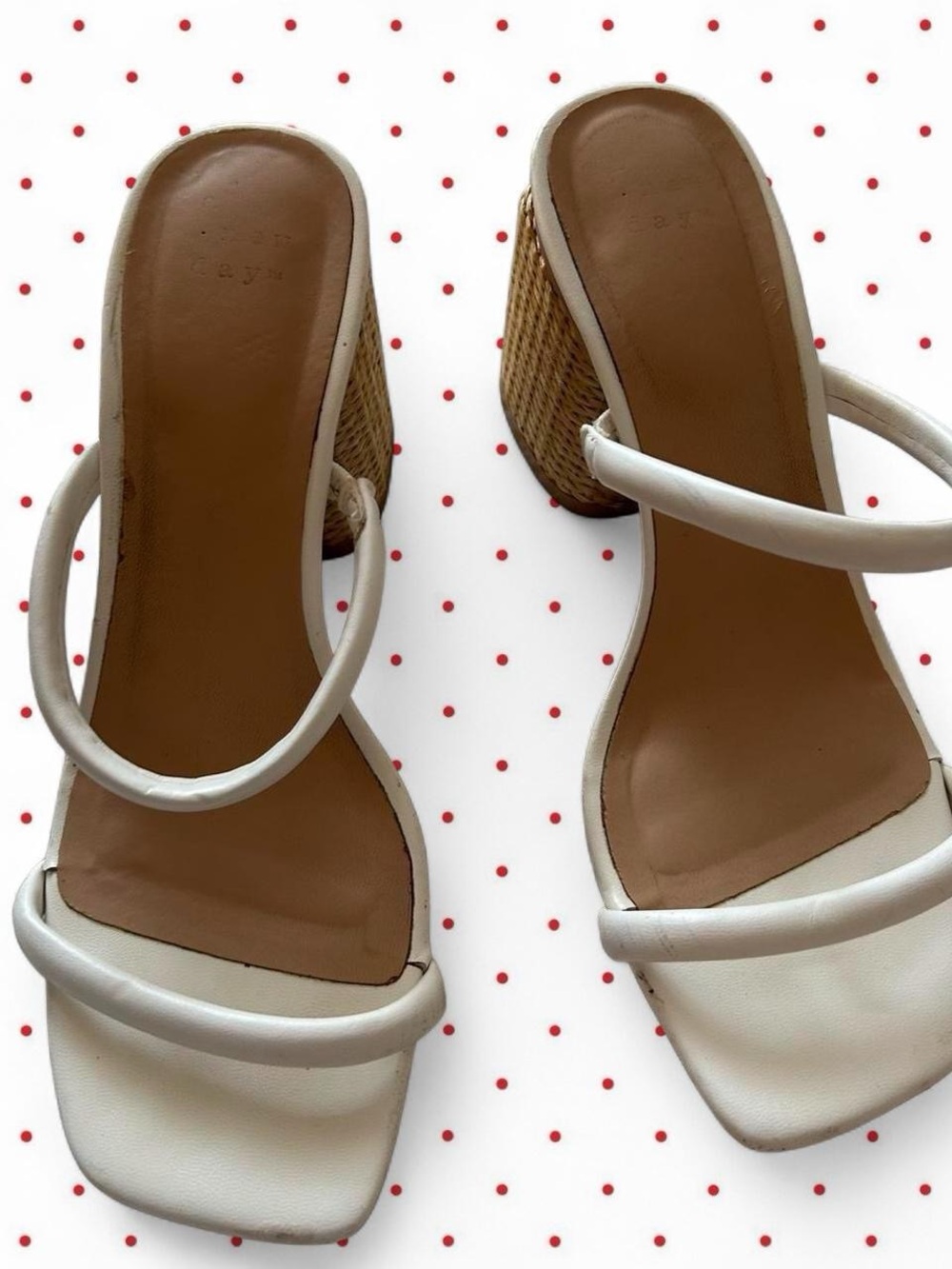 a new day White Double-Strap Wedge Sandals